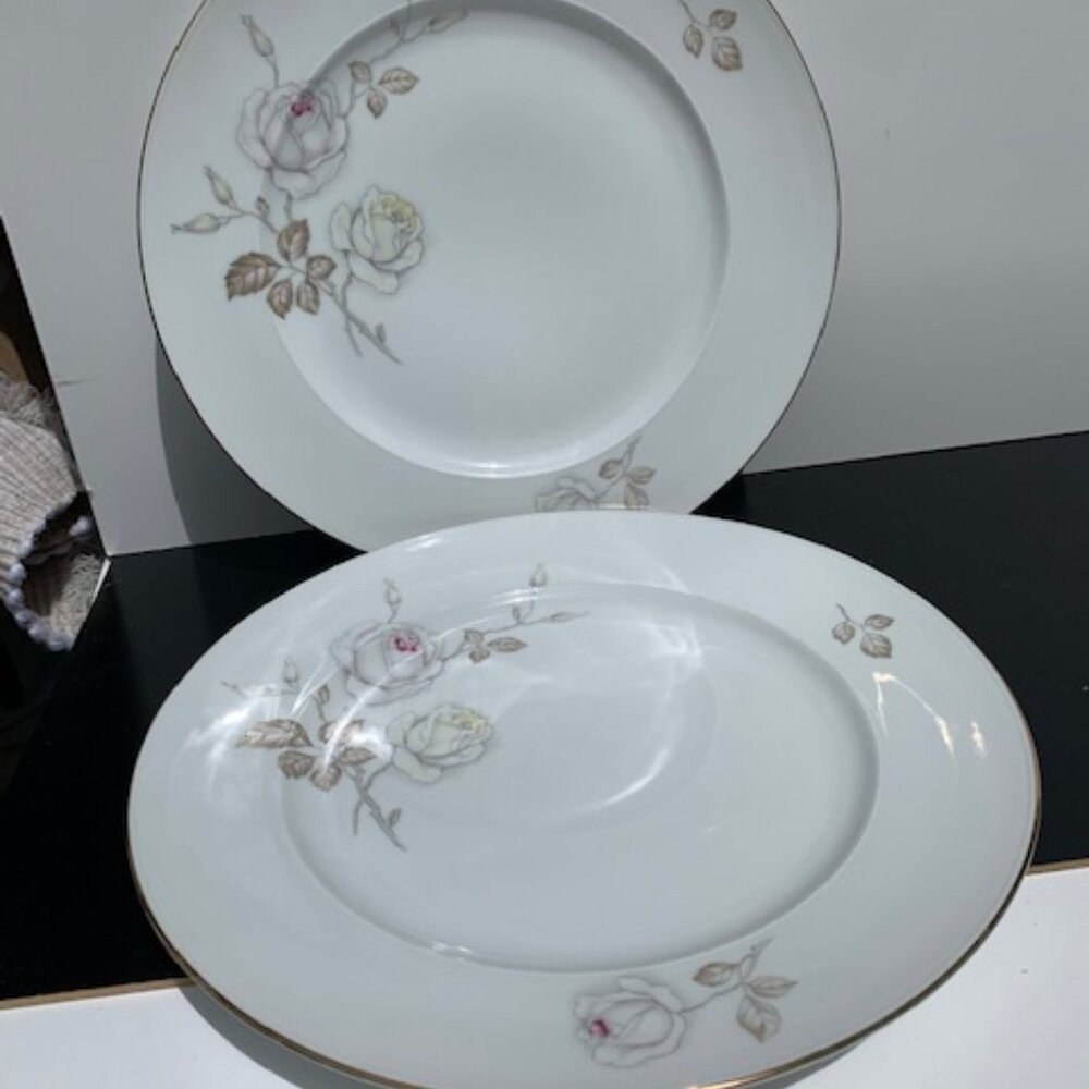 5064 JOHANN HAVILAND BAVARIA SWEATHEART ROSE DINNER PLATE SET OF2